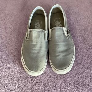Gray slip on vans